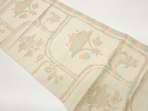 本場筑前博多抽象草花模様織出し名古屋帯